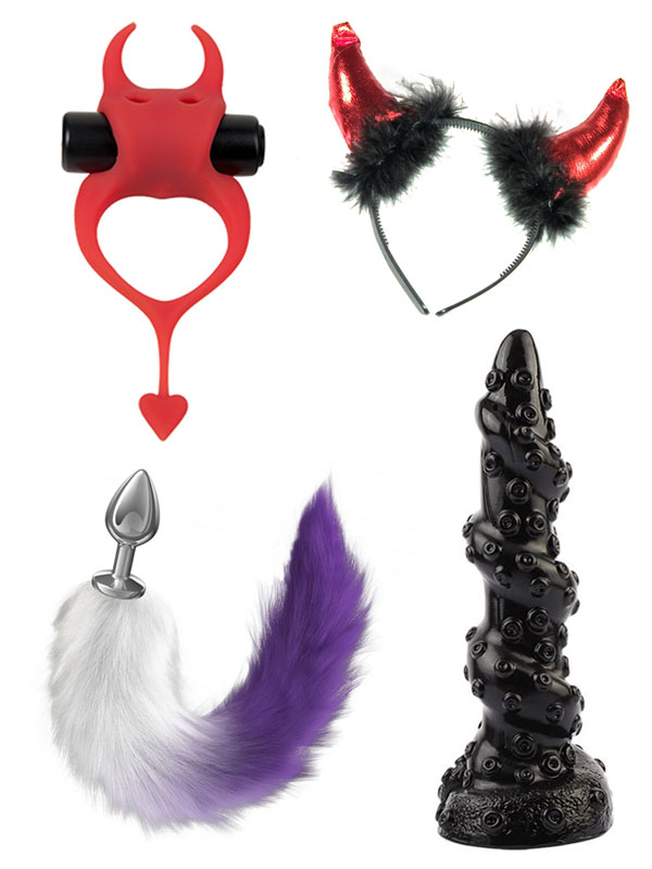 Halloweensexleksaker och dressup-produkter